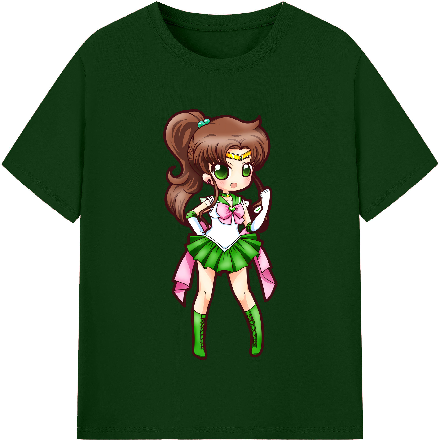 （画像用） 美少女戦士セーラームーン 木野 まこと きの まこと Sailor Moon Kino Makoto （セーラージュピター；Sailor Jupiter） 綿100％半袖Tシャツ（フロントプリント）